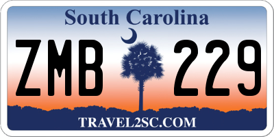 SC license plate ZMB229