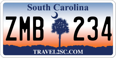 SC license plate ZMB234