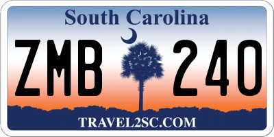 SC license plate ZMB240