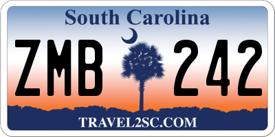 SC license plate ZMB242