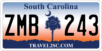 SC license plate ZMB243