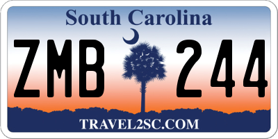 SC license plate ZMB244