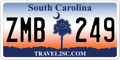 SC license plate ZMB249
