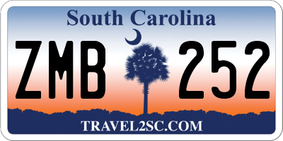 SC license plate ZMB252