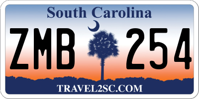 SC license plate ZMB254
