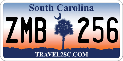 SC license plate ZMB256