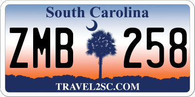 SC license plate ZMB258