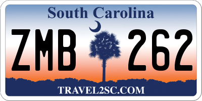 SC license plate ZMB262