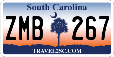SC license plate ZMB267