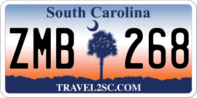 SC license plate ZMB268