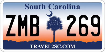 SC license plate ZMB269