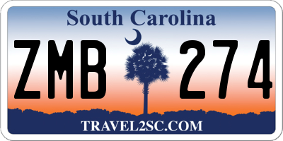 SC license plate ZMB274