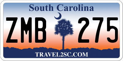 SC license plate ZMB275