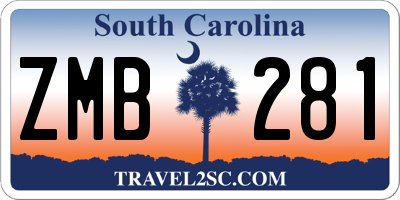 SC license plate ZMB281