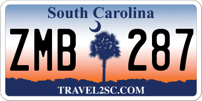 SC license plate ZMB287