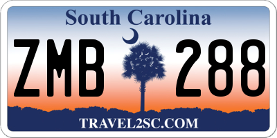 SC license plate ZMB288