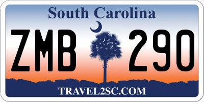 SC license plate ZMB290