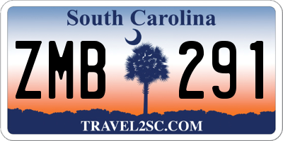 SC license plate ZMB291