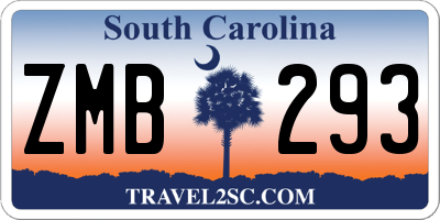 SC license plate ZMB293