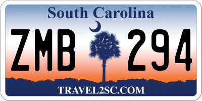 SC license plate ZMB294