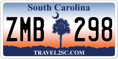 SC license plate ZMB298