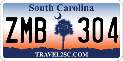 SC license plate ZMB304