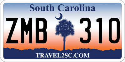 SC license plate ZMB310