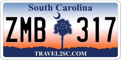 SC license plate ZMB317