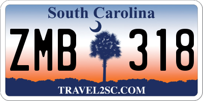 SC license plate ZMB318