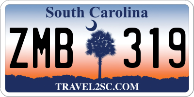 SC license plate ZMB319