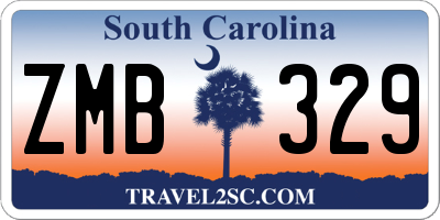SC license plate ZMB329
