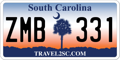 SC license plate ZMB331
