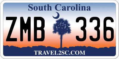 SC license plate ZMB336