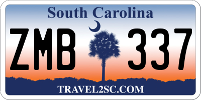 SC license plate ZMB337