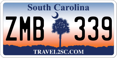 SC license plate ZMB339