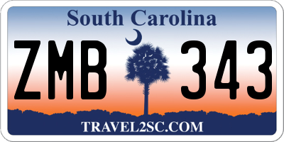 SC license plate ZMB343