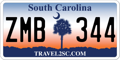 SC license plate ZMB344