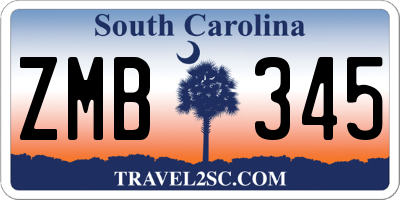 SC license plate ZMB345