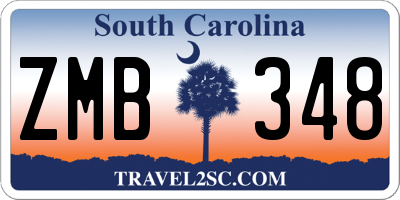 SC license plate ZMB348