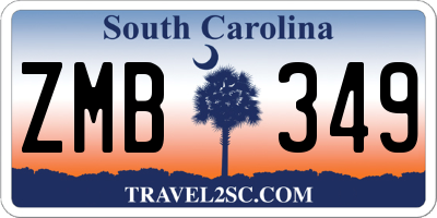 SC license plate ZMB349
