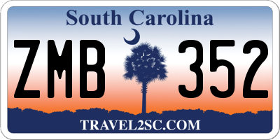 SC license plate ZMB352