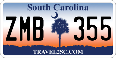 SC license plate ZMB355