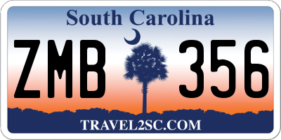 SC license plate ZMB356