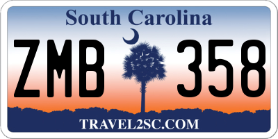 SC license plate ZMB358