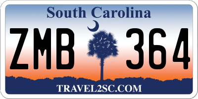 SC license plate ZMB364