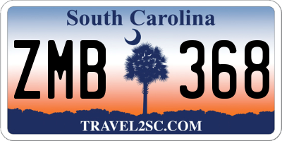 SC license plate ZMB368