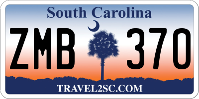 SC license plate ZMB370