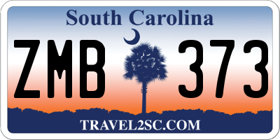 SC license plate ZMB373