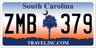 SC license plate ZMB379
