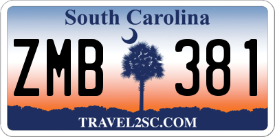 SC license plate ZMB381